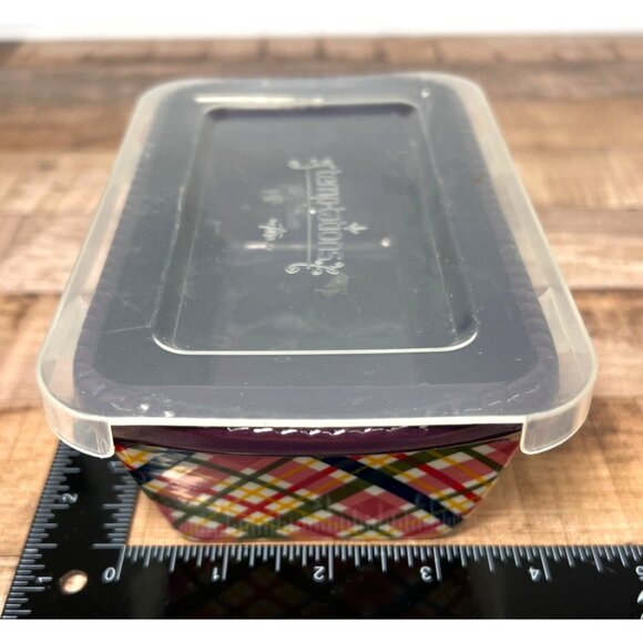 Temptations Rectangular Baking Dish Purple & Plaid Design Oven & Dishwasher Safe - Picture 6 of 6